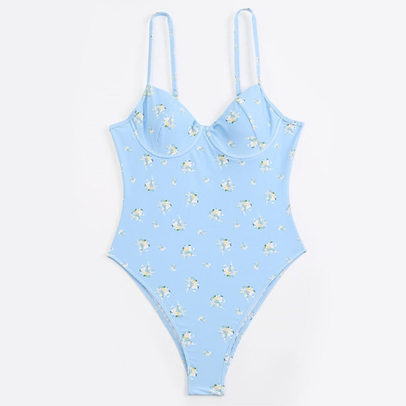 Poppy Women's One Piece Swimsuit | Floral Print, High-Cut Design