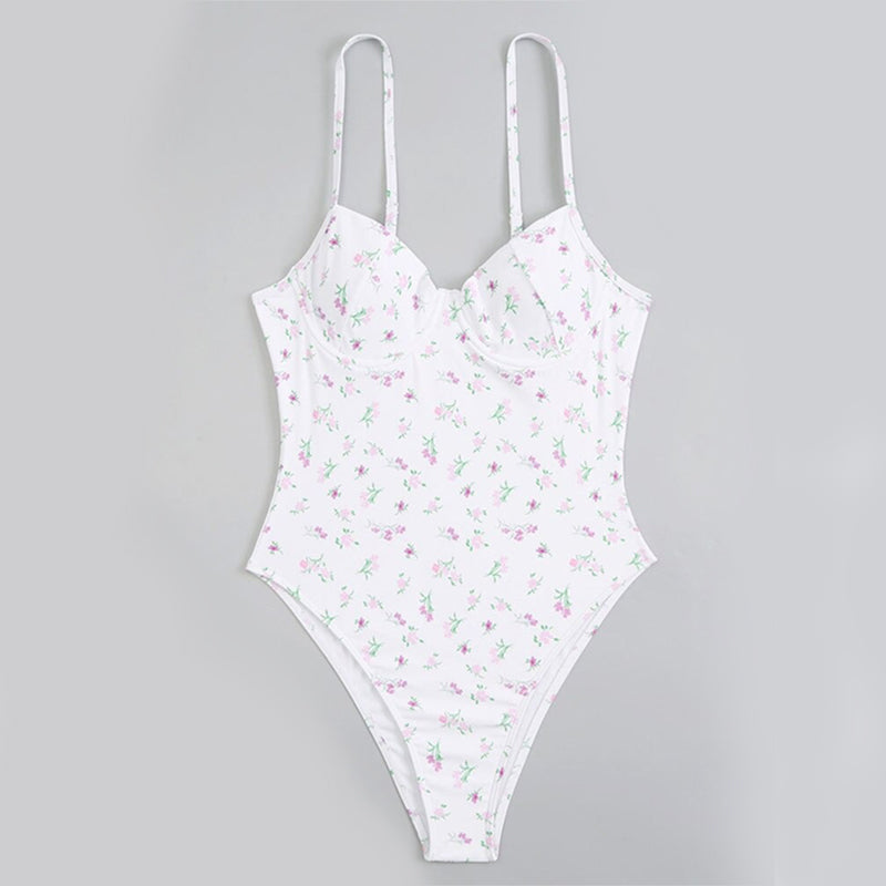 Poppy Women's One Piece Swimsuit | Floral Print, High-Cut Design