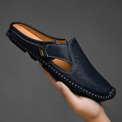 Men's Genuine Leather Sandals – front view | Hensley London