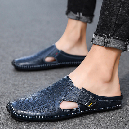 Men's Genuine Leather Sandals – detail view | Hensley London