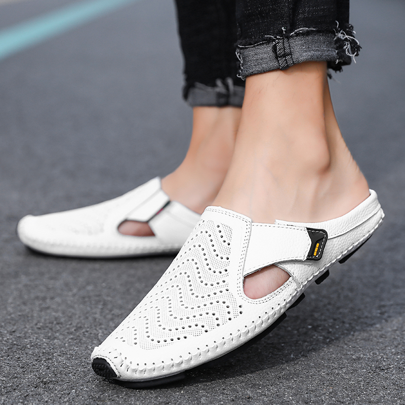 Men's Genuine Leather Sandals – lifestyle view | Hensley London