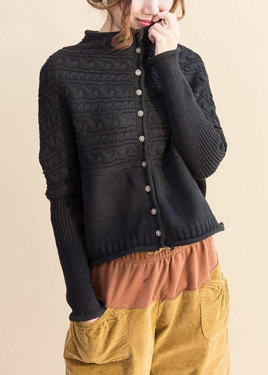 Women's Oversized Cardigan Black Knit - 1
