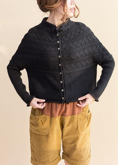 Women's Oversized Cardigan Black Knit - 2