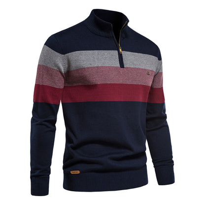 Men's Cotton Half-Zip Sweater – back view | Hensley London