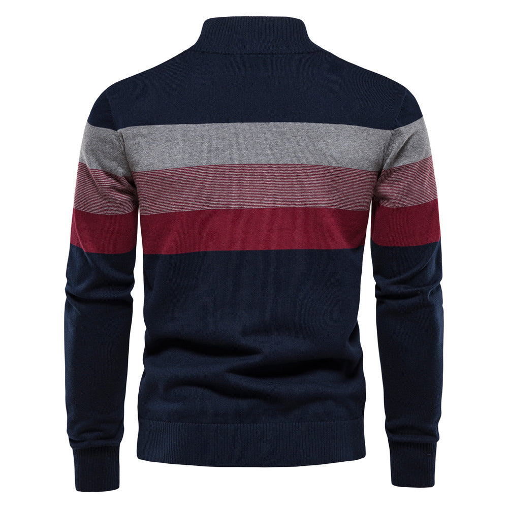 Men's Cotton Half-Zip Sweater – detail view | Hensley London