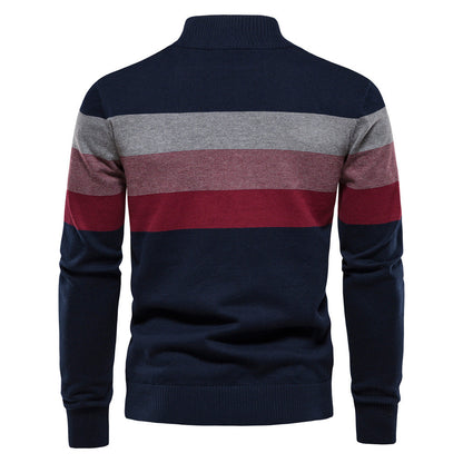 Men's Cotton Half-Zip Sweater – detail view | Hensley London