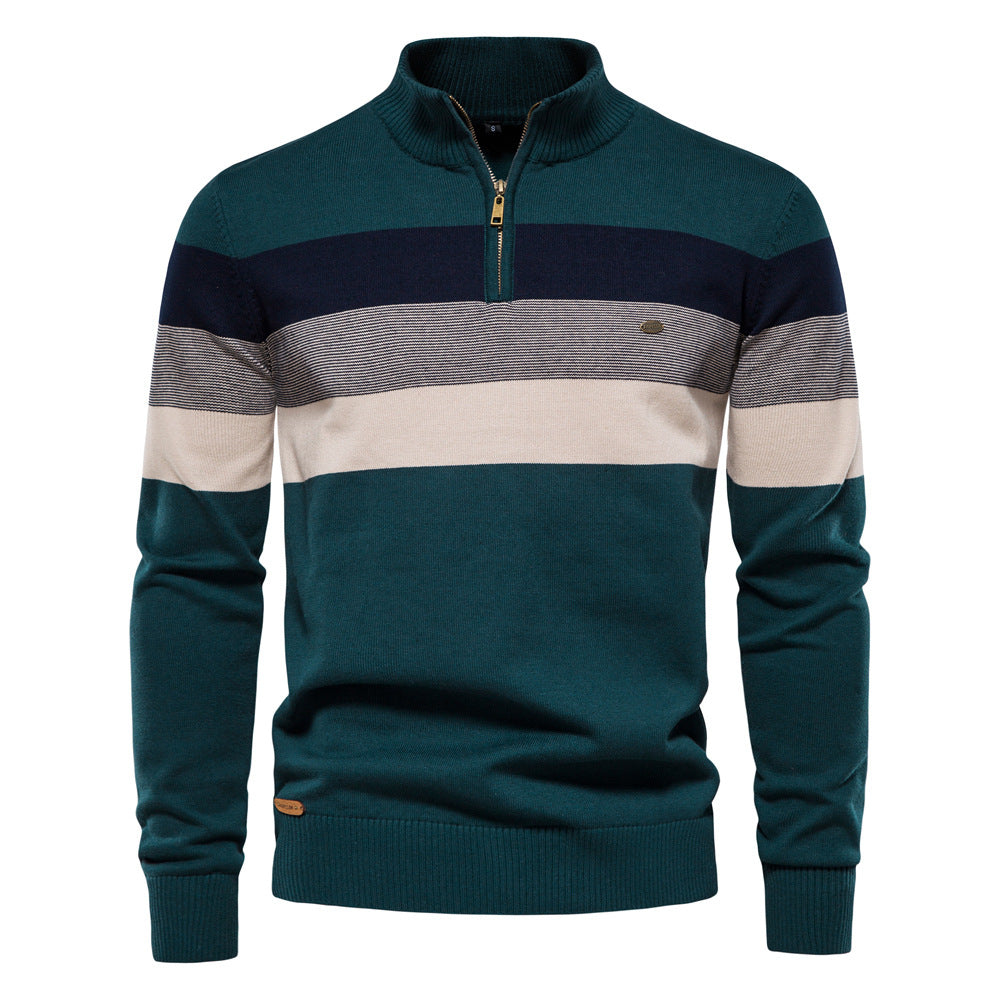 Men's Cotton Half-Zip Sweater – on-model view | Hensley London