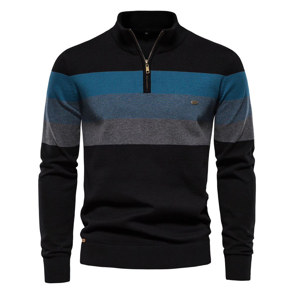 Men's Cotton Half-Zip Sweater – lifestyle view | Hensley London
