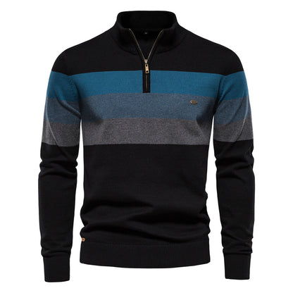Men's Cotton Half-Zip Sweater – lifestyle view | Hensley London