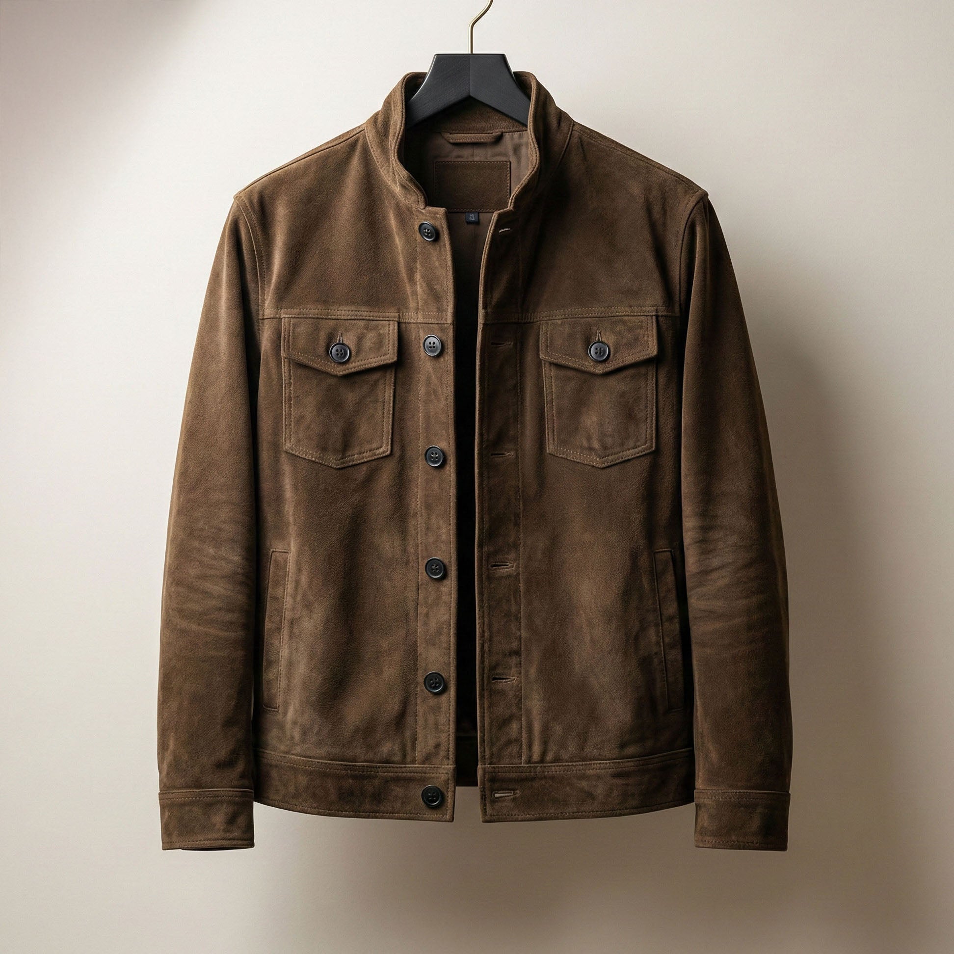 Men's Suede Field Jacket - front view | Hensley London