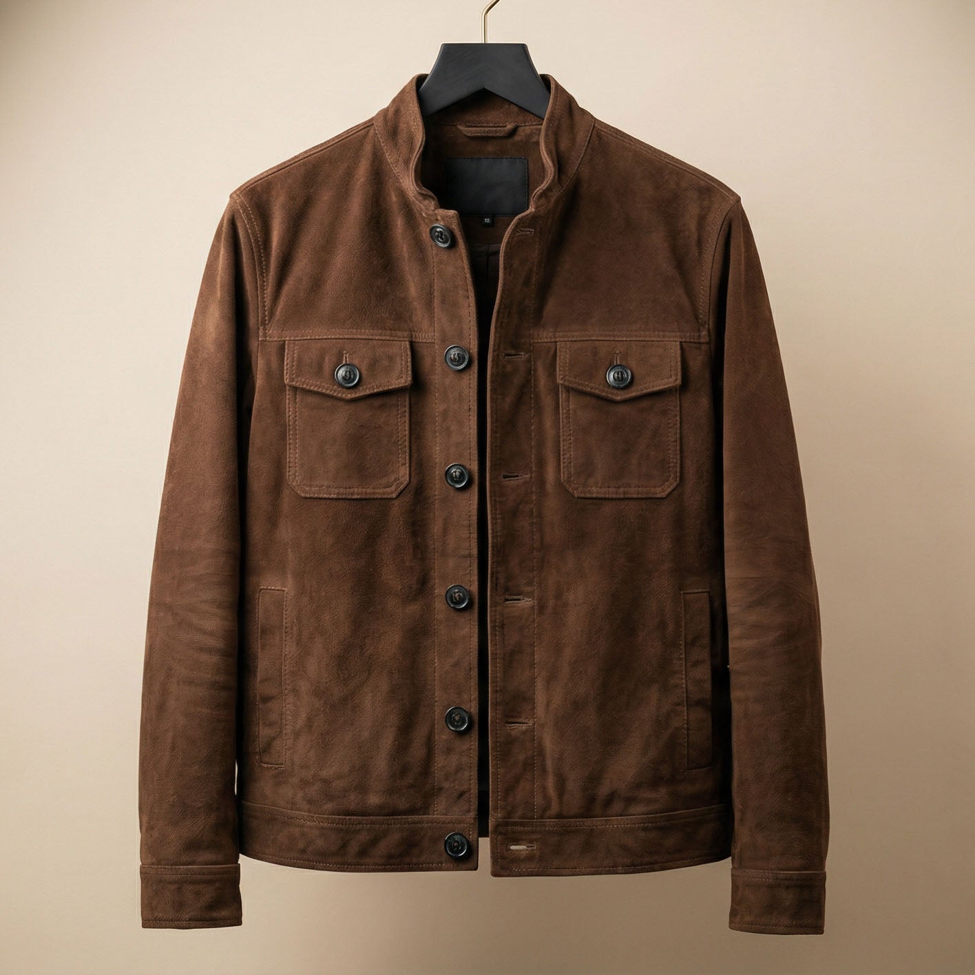 Men's Suede Field Jacket - side view | Hensley London