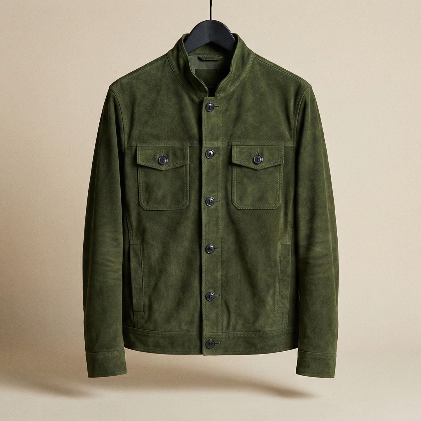 Men's Suede Field Jacket - back view | Hensley London