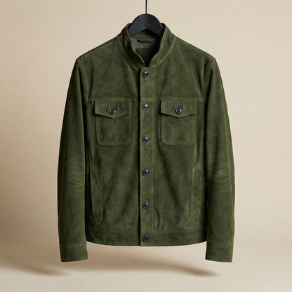 Men's Suede Field Jacket - back view | Hensley London