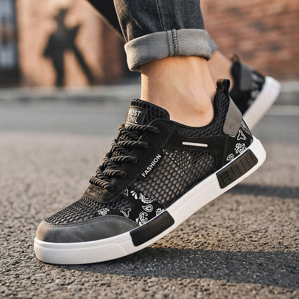 Men's Breathable Mesh Orthopedic Sneakers – angled view | Hensley London