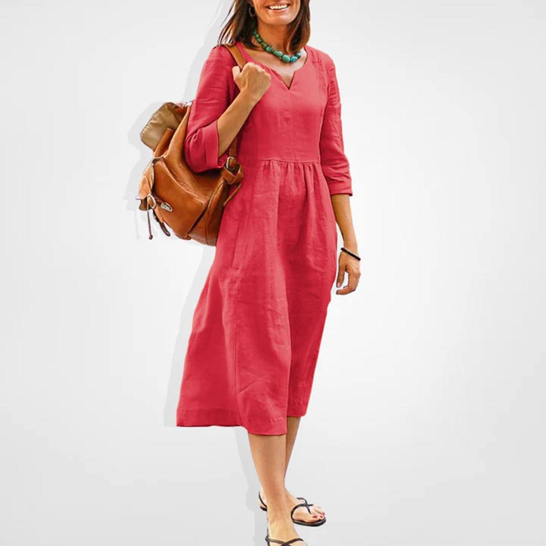 Women's Midi Dress Soft Pink Fiber Blend 3