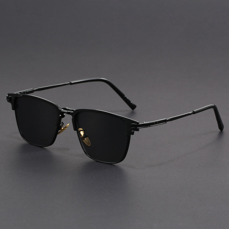Men's Titanium Polarized Browline Sunglasses – UV400