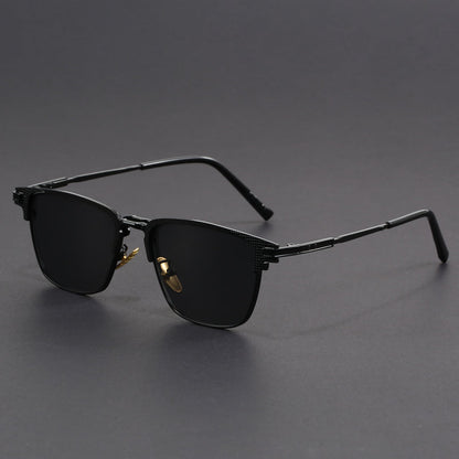 Men's Titanium Polarized Browline Sunglasses – UV400