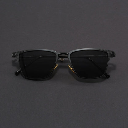 Men's Titanium Polarized Browline Sunglasses – UV400