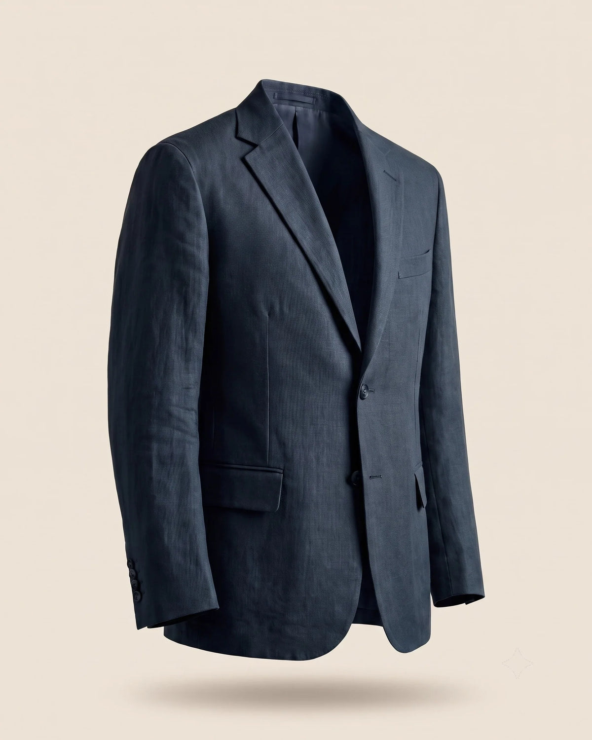 Men's Relaxed Single-Button Blazer in Navy – product view | Hensley London