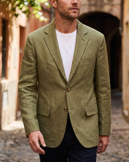 Men's Relaxed Single-Button Blazer – product view | Hensley London