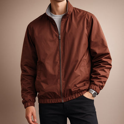 Men's Reversible Zip-Front Jacket – reversible detail view | Hensley London