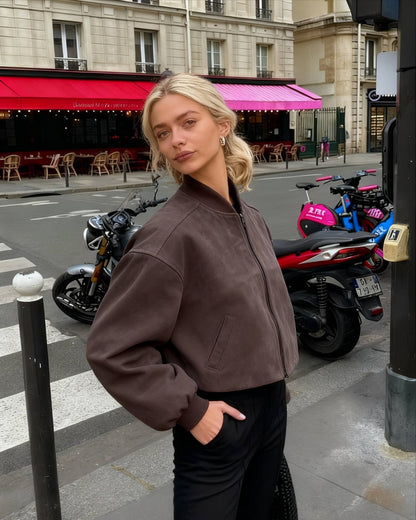 Rex Men's Jacket | Suede Blend, Stand Collar, Loose Fit 3