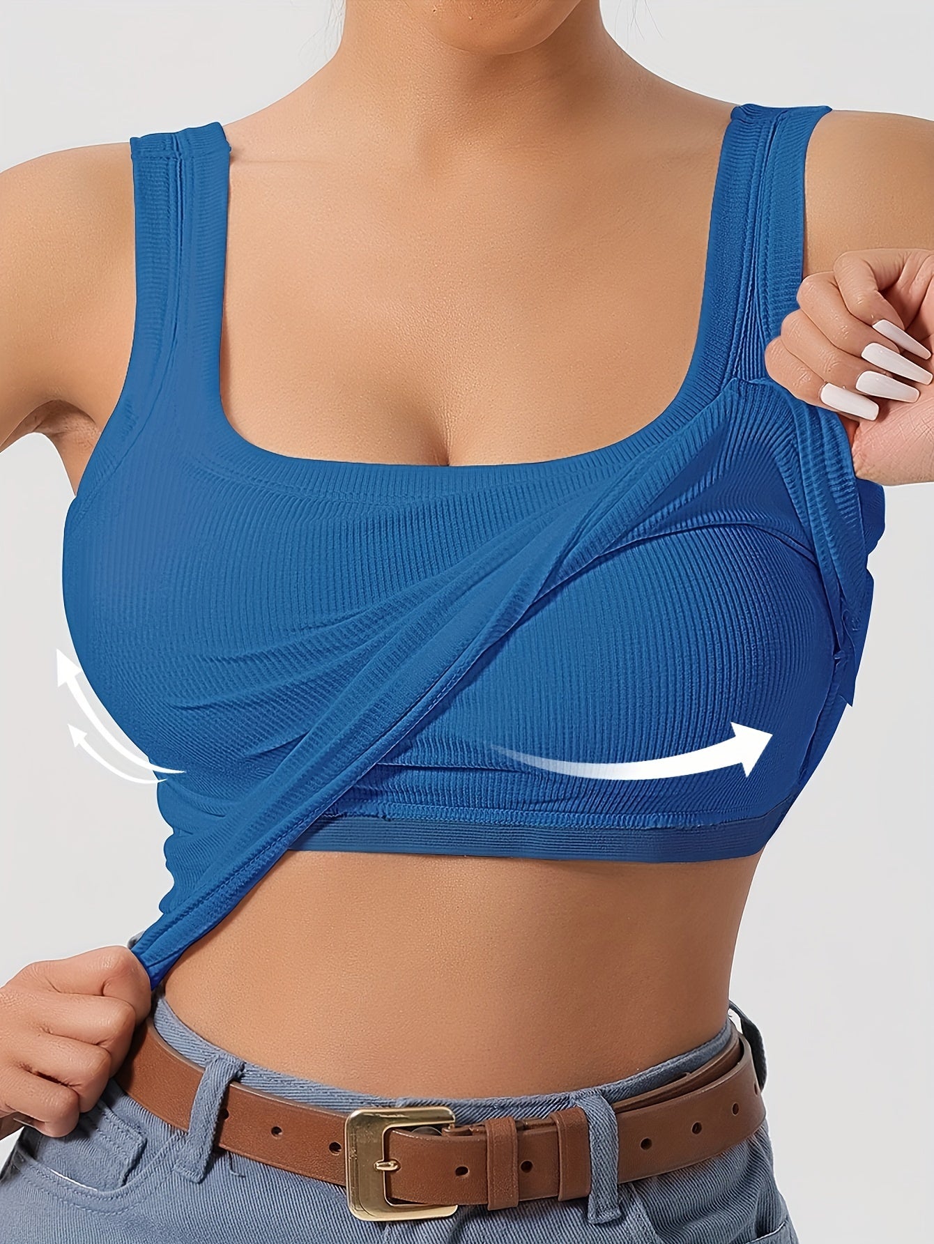 Ribbed Crop Tank Top with Built-in Support for Women – Comfortable and Stylish 5