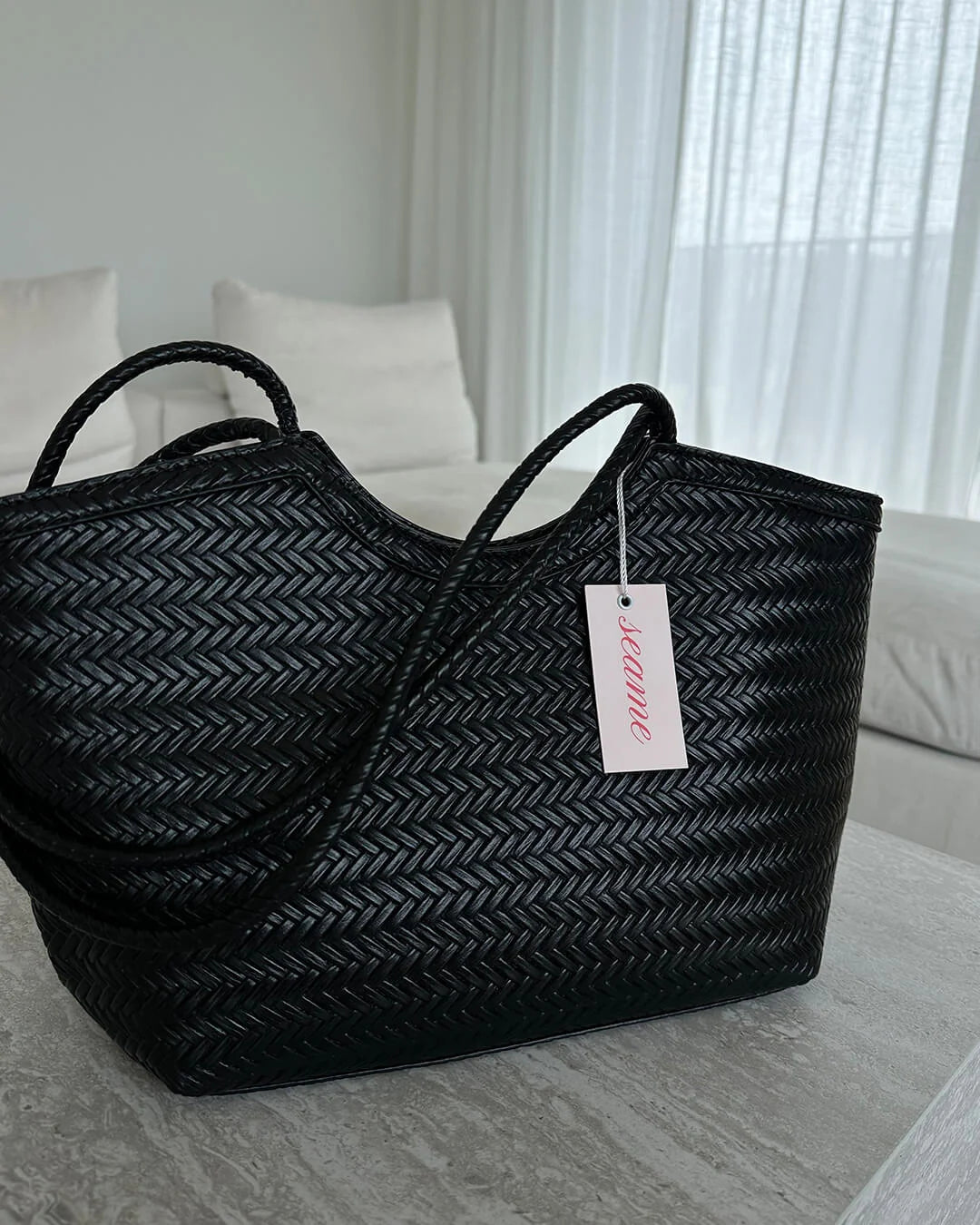 Women's Woven Structured Handbag – product view 3