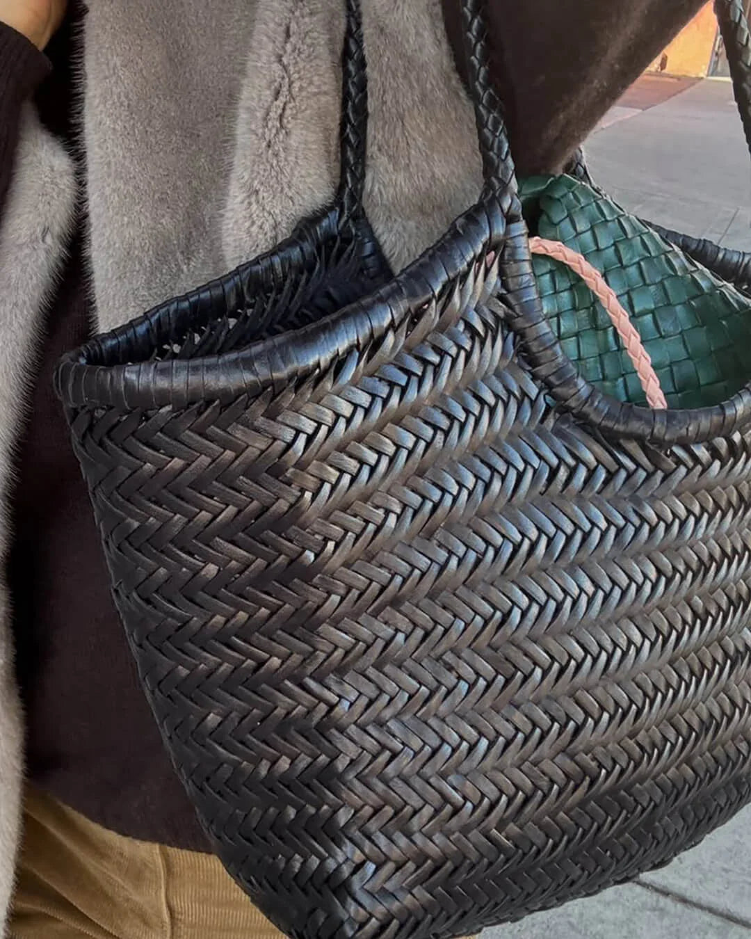 Women's Woven Structured Handbag – product view 9