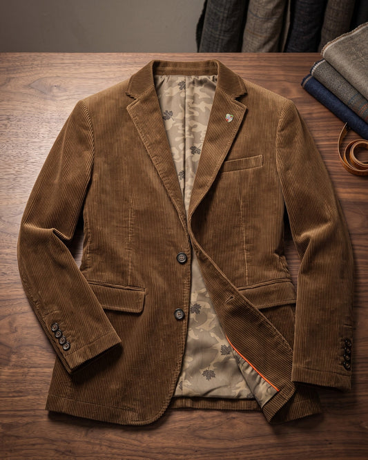 Men's Wide-Wale Corduroy Blazer - front view | Hensley London