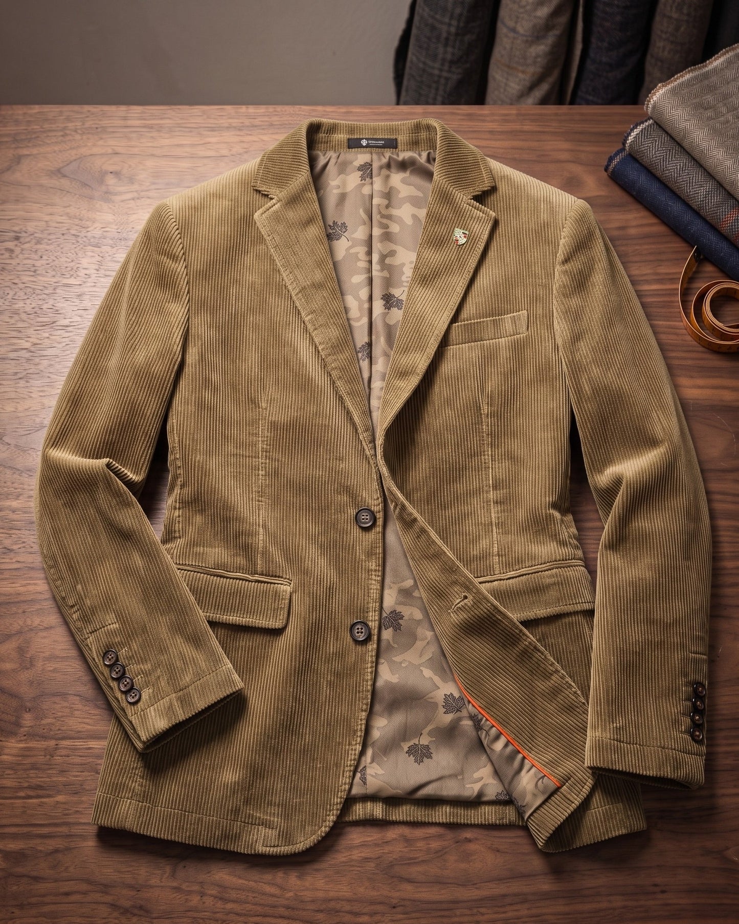 Men's Wide-Wale Corduroy Blazer - side view | Hensley London