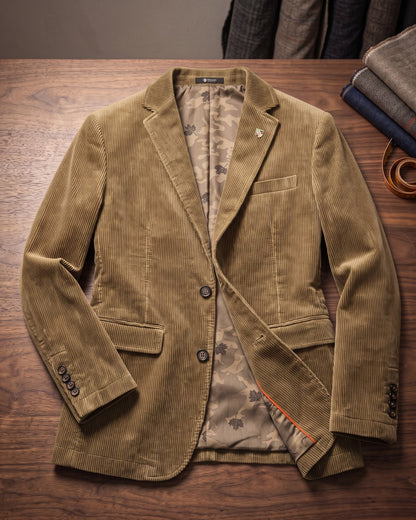 Men's Wide-Wale Corduroy Blazer - side view | Hensley London