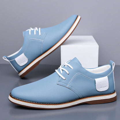 Men's Genuine Leather Shoes in White – side profile | Hensley London