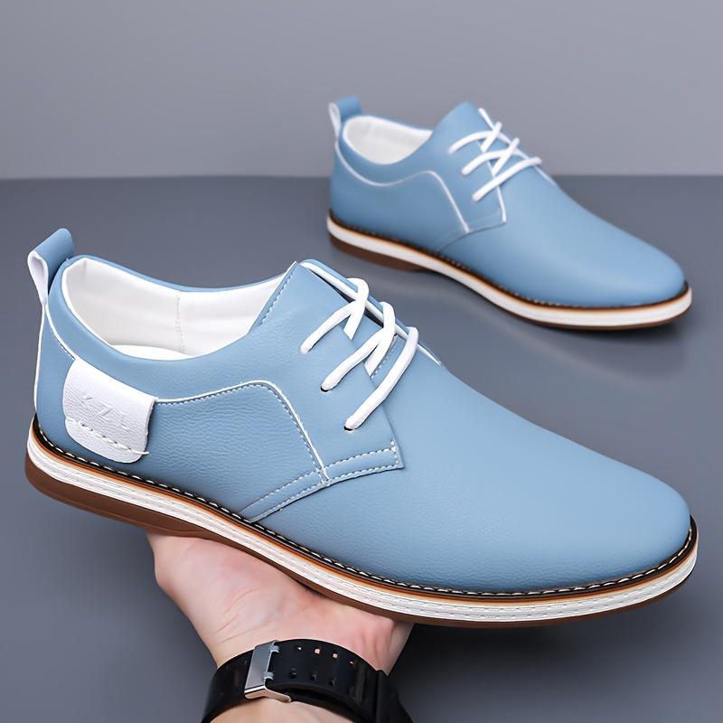 Men's Genuine Leather Shoes in White – three-quarter view | Hensley London