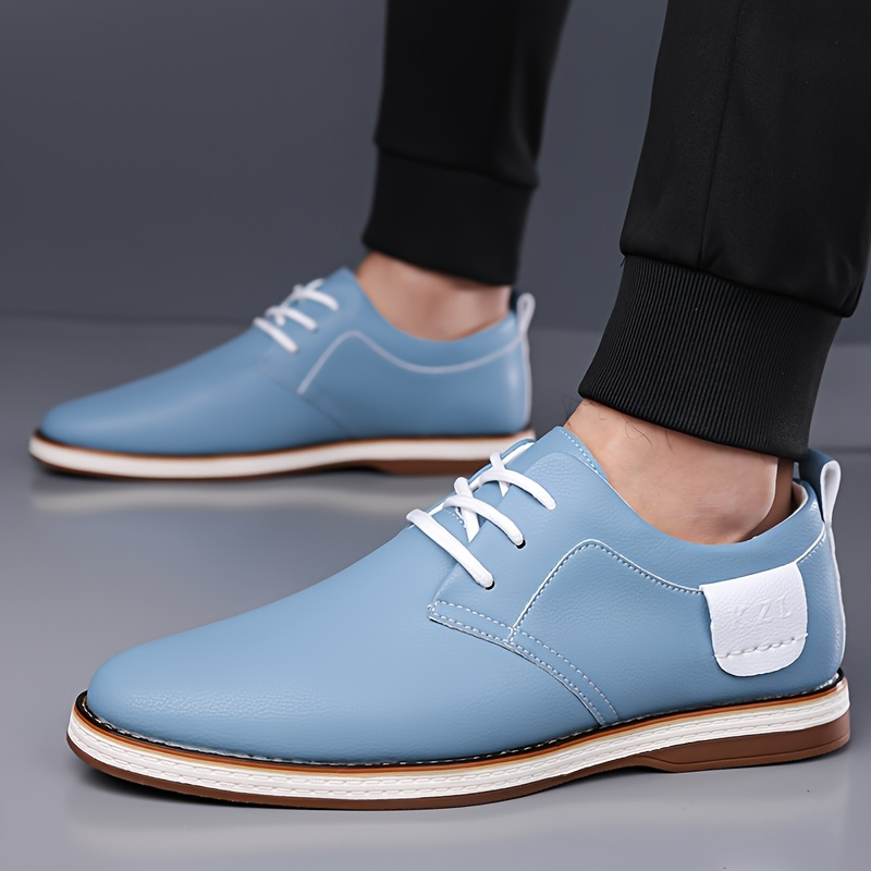 Men's Genuine Leather Shoes in Blue – detail view | Hensley London