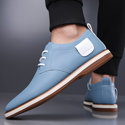Men's Genuine Leather Shoes in White – top view | Hensley London