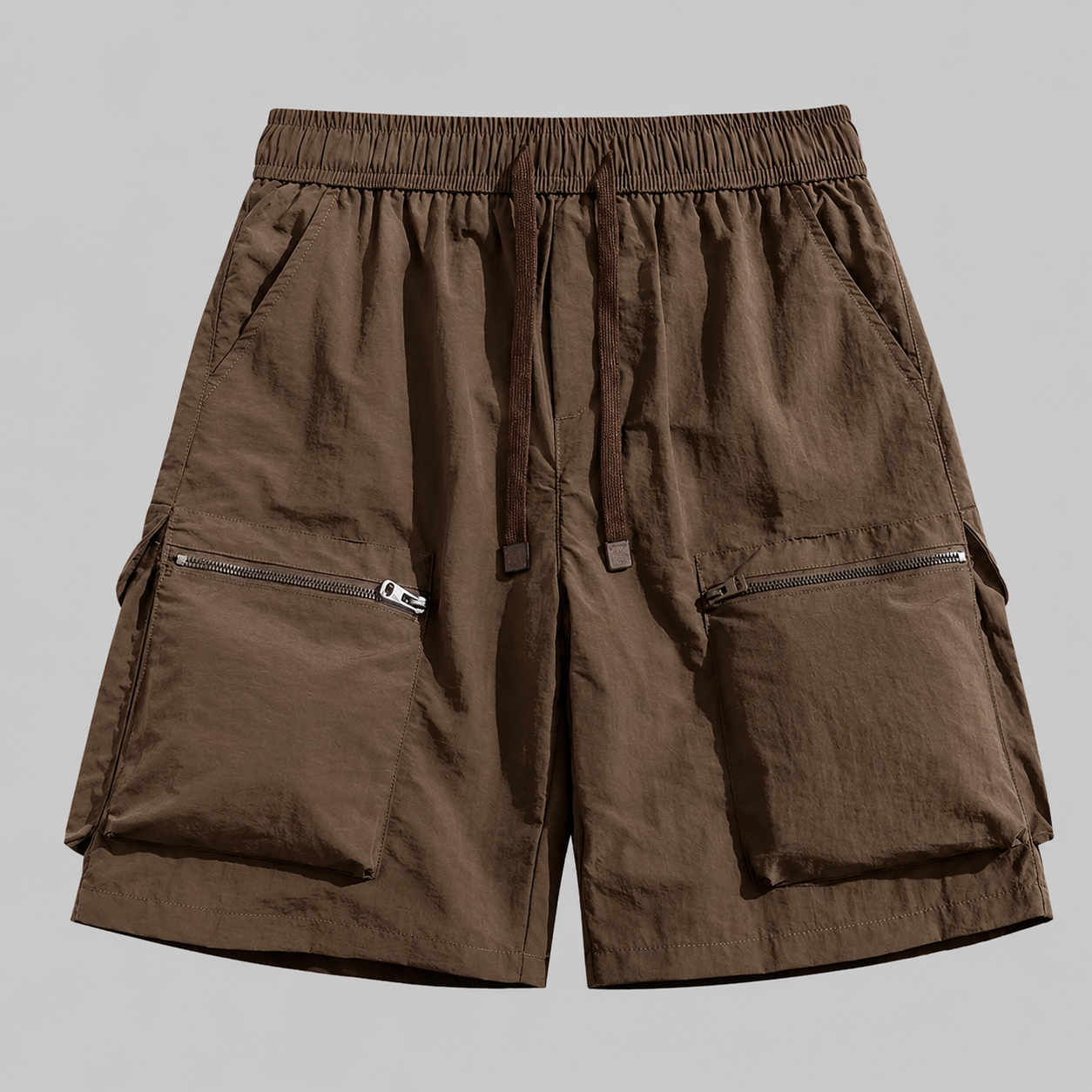 Men's Quick-Dry Cargo Shorts in Coffee – front view | Hensley London