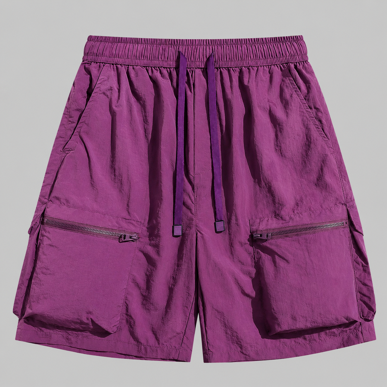 Men's Quick-Dry Cargo Shorts in Purple – front view | Hensley London