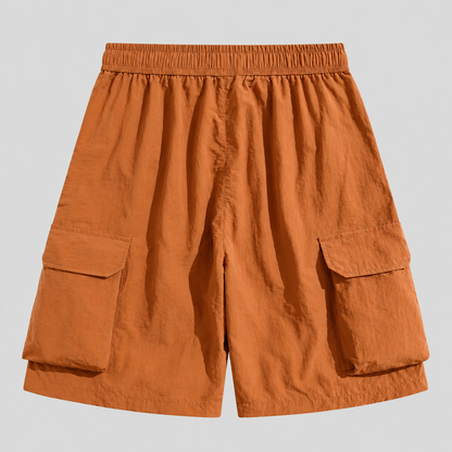 Men's Quick-Dry Cargo Shorts – cargo pocket detail view | Hensley London