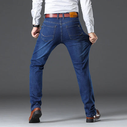 Men's Stretch Denim Classic-Fit Jeans - detail view | Hensley London