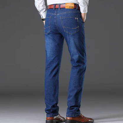 Men's Stretch Denim Classic-Fit Jeans - detail view | Hensley London