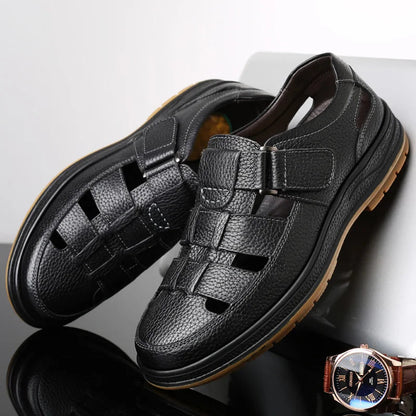 Men's Split Leather Fisherman Sandals – product view | Hensley London