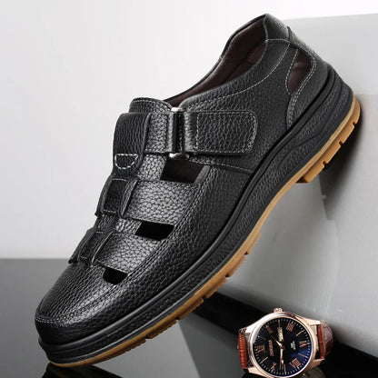 Men's Split Leather Fisherman Sandals – product view | Hensley London