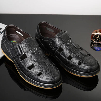 Men's Split Leather Fisherman Sandals – product view | Hensley London