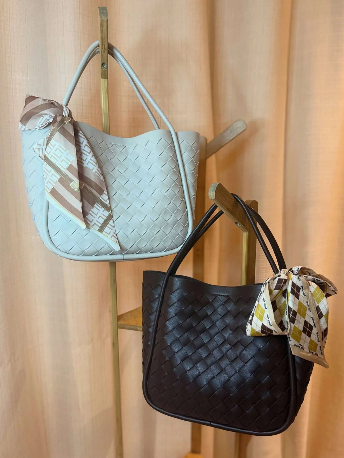 Women's Compact Faux Leather Shopper Handbag – Product view | Hensley London