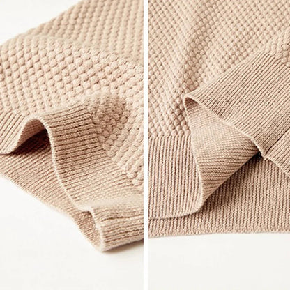 Men's Knit Polo Shirt in Green - detail view | Hensley London
