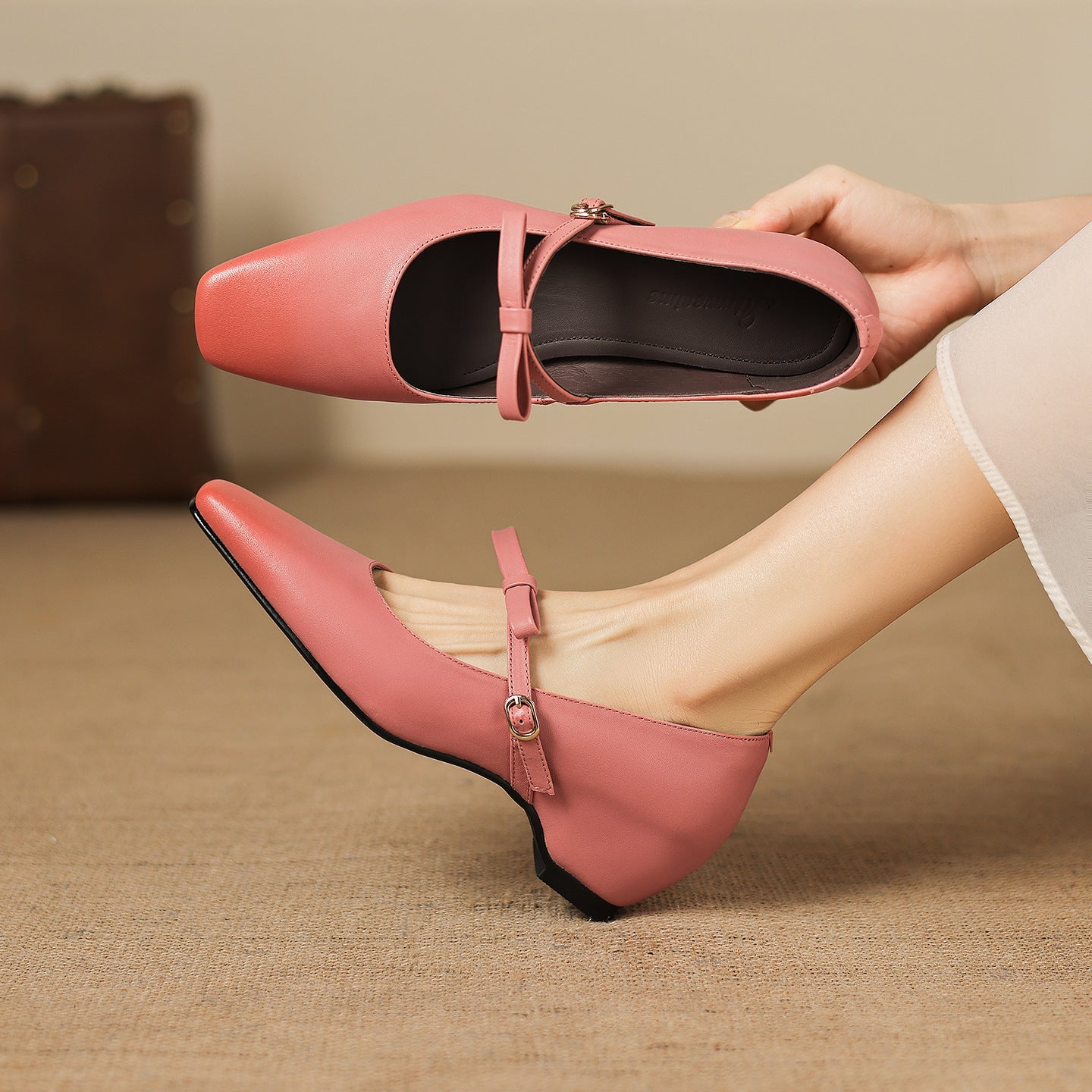 Women's Genuine Leather Mary Jane Pumps – main product view | Hensley London