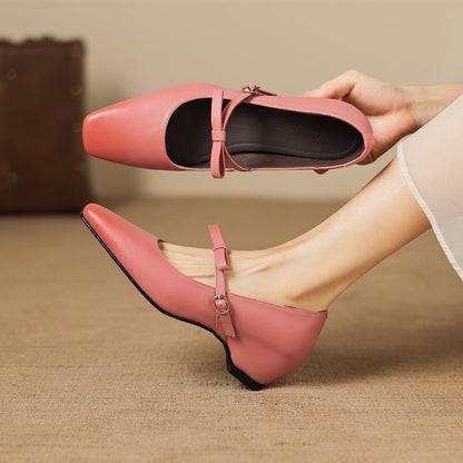 Women's Genuine Leather Mary Jane Pumps – main product view | Hensley London