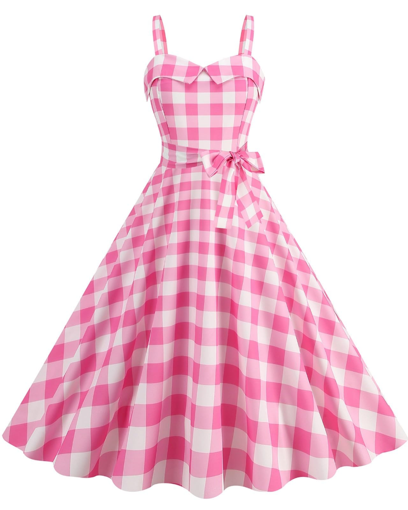 Women's Midi Dress Black and White Polkadot Lightweight Fabric - 13