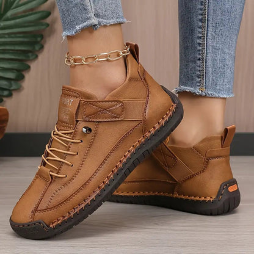 Women's Lightweight Orthopedic Walking Shoes - Brown | Hensley London